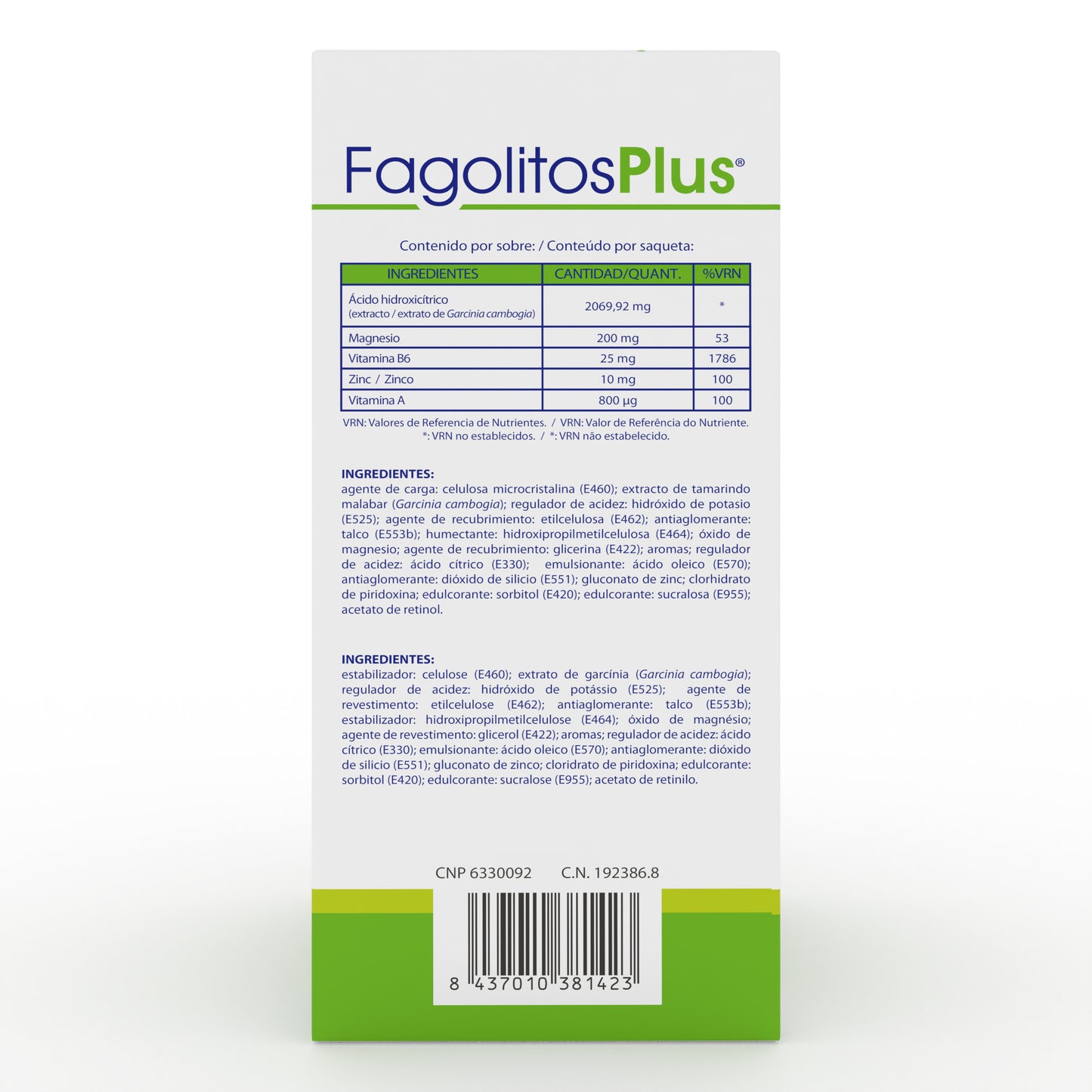 Ingredientes Fagolitos Plus cálculos renales