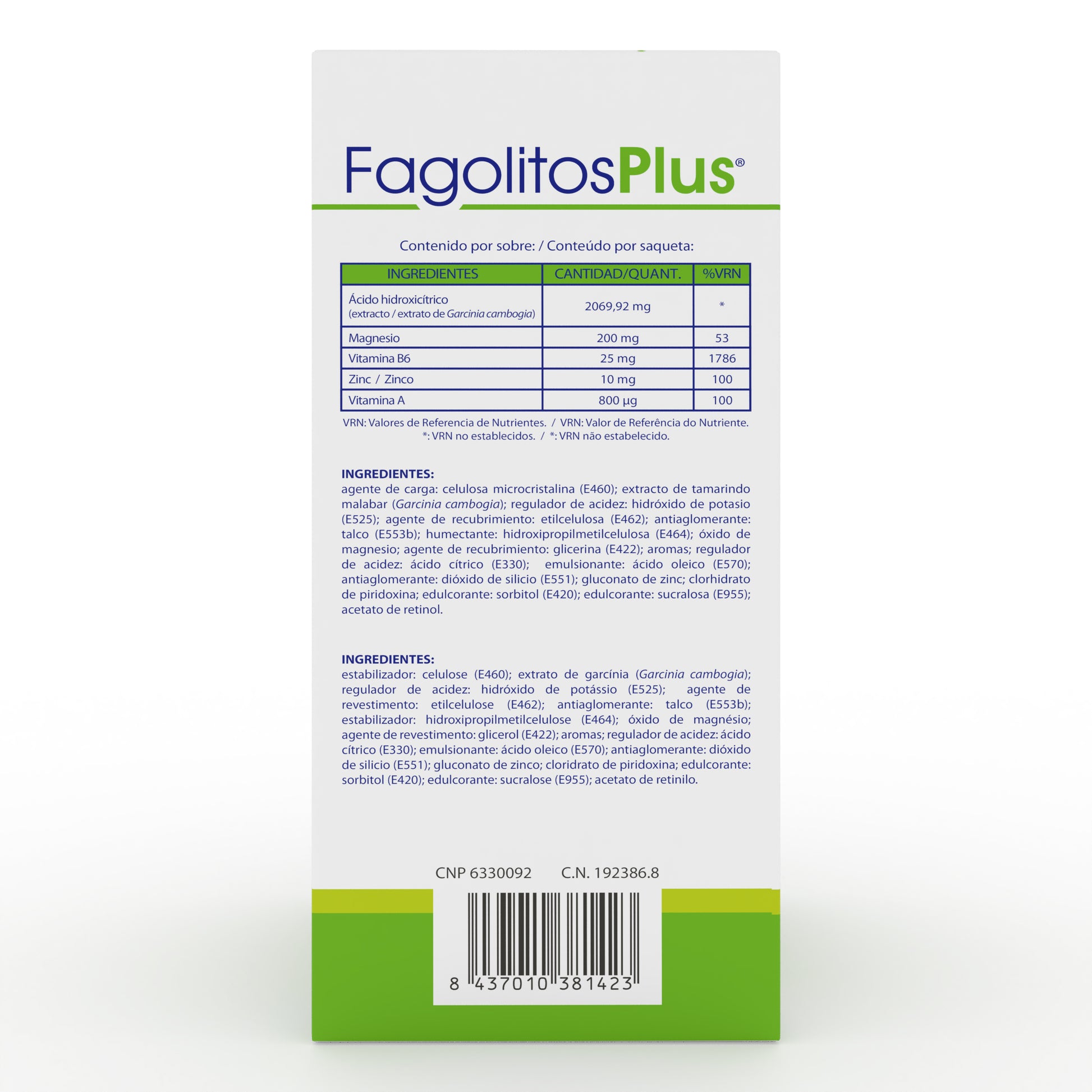 Ingredientes Fagolitos Plus cálculos renales